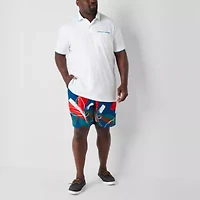 Shaquille O'Neal XLG™ Ribbed Big and Tall Mens Regular Fit Short Sleeve Polo Shirt