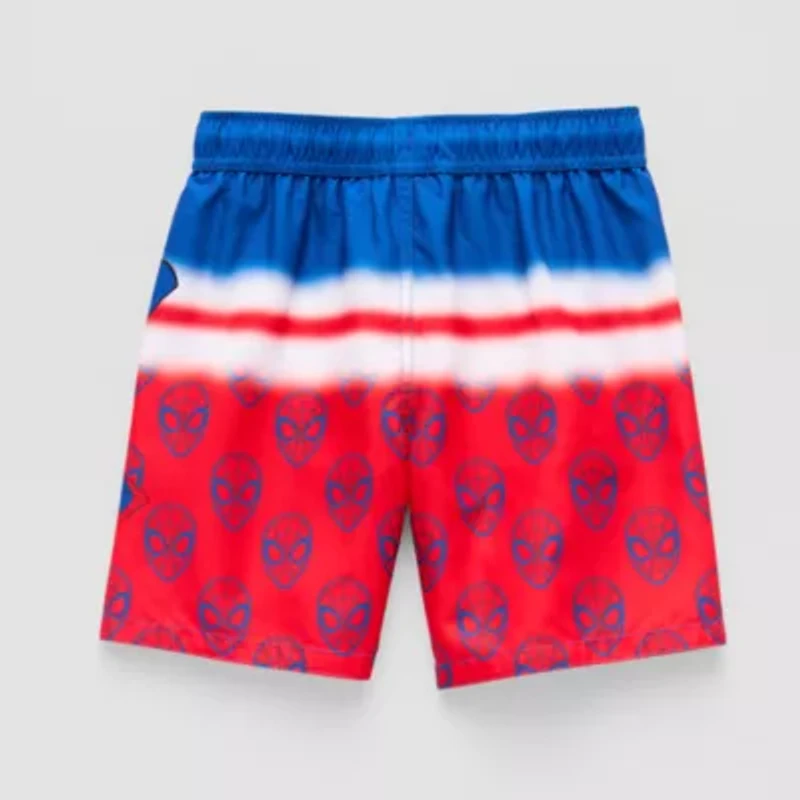 Disney Collection Little & Big Kid Boys Spiderman Swim Trunks