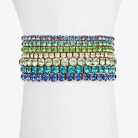 Bijoux Bar Gold Tone Womens 7-pc. Multi Color Glass Bracelet Set