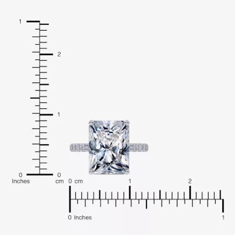 (F-G /Vs2-Si1) Womens 4 1/2 CT. T.W. Lab Grown White Diamond 14K Gold Rectangular Side Stone Engagement Ring