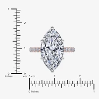 (F-G /Vs2-Si1) Womens 4 1/2 CT. T.W. Lab Grown White Diamond 14K Gold Marquise Side Stone Engagement Ring