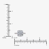 F-G /Vs2-Si1) Womens 4 1/2 CT. T.W. Lab Grown White Diamond 14K Gold Cushion Side Stone Engagement Ring