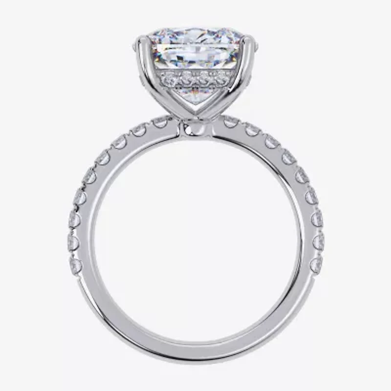 (F-G /Vs2-Si1) Womens 2 1/4 CT. T.W. Lab Grown White Diamond 14K Gold Cushion Side Stone Engagement Ring