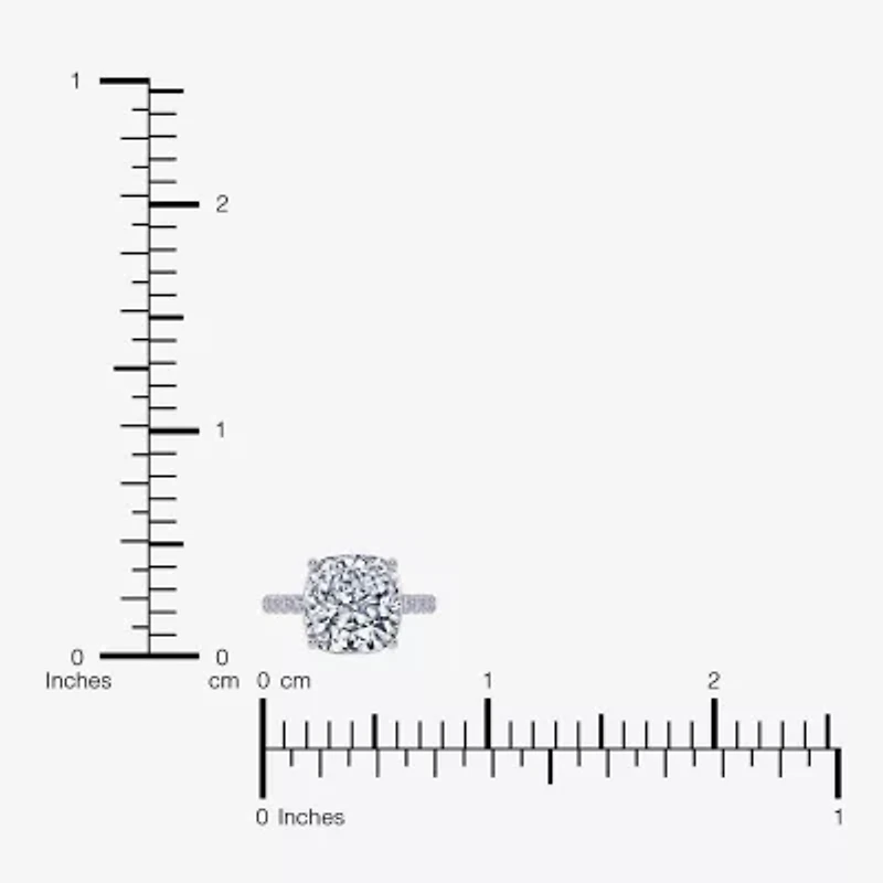 (F-G /Vs2-Si1) Womens 2 1/4 CT. T.W. Lab Grown White Diamond 14K Gold Cushion Side Stone Engagement Ring