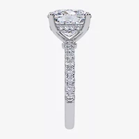 (F-G /Vs2-Si1) Womens 2 1/4 CT. T.W. Lab Grown White Diamond 14K Gold Cushion Side Stone Engagement Ring