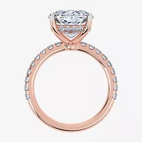 (F-G /Vs2-Si1) Womens 2 1/4 CT. T.W. Lab Grown White Diamond 14K Gold Cushion Side Stone Engagement Ring