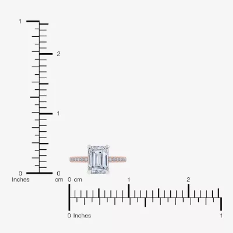 (F-G /Vs2-Si1) Womens 2 1/4 CT. T.W. Lab Grown White Diamond 14K Gold Side Stone Engagement Ring