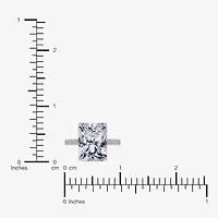 (F-G /Vs2-Si1) Womens 3 1/2 CT. T.W Lab Grown White Diamond 14K Gold Rectangular Side Stone Engagement Ring