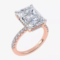(F-G /Vs2-Si1) Womens 3 1/2 CT. T.W Lab Grown White Diamond 14K Gold Rectangular Side Stone Engagement Ring
