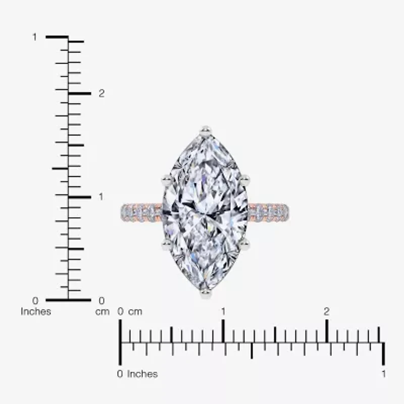 (F-G /Vs2-Si1) Womens 3 1/2 CT. T.W Lab Grown White Diamond 14K Gold Marquise Side Stone Engagement Ring