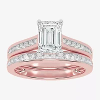 F-G /Vs2-Si1) Womens 2 1/2 CT. T.W. Lab Grown White Diamond 10K Gold Side Stone Bridal Set