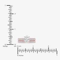 (F-G /Vs2-Si1) Womens 3 1/2 CT. T.W Lab Grown White Diamond 10K Gold Oval Side Stone Bridal Set