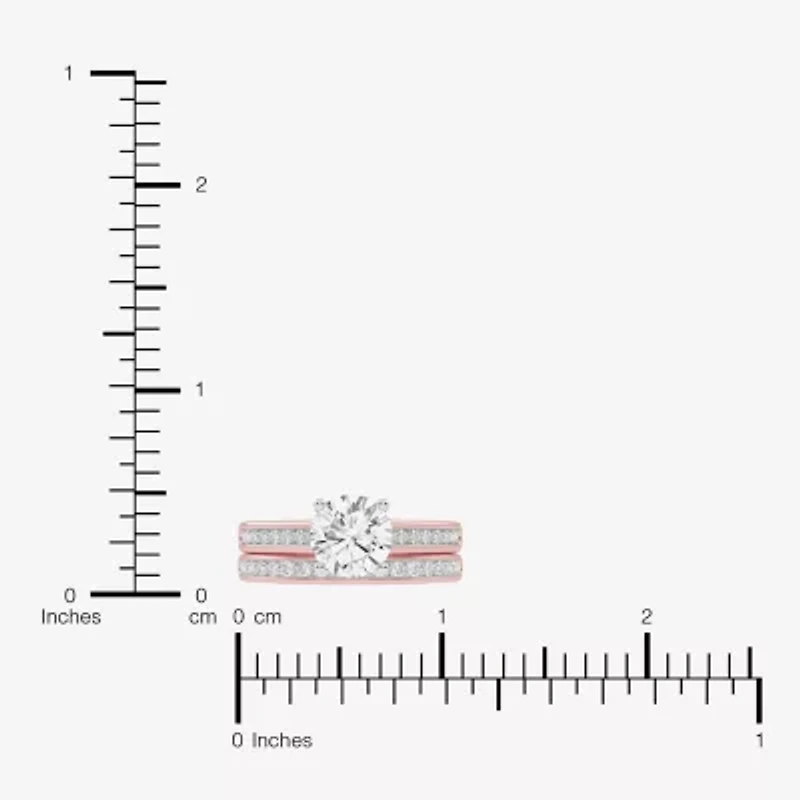 (F-G /Vs2-Si1) Womens 5 1/2 CT. T.W. Lab Grown White Diamond 10K Gold Round Side Stone Bridal Set