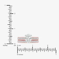 (F-G /Vs2-Si1) Womens 5 1/2 CT. T.W. Lab Grown White Diamond 10K Gold Oval Side Stone Bridal Set