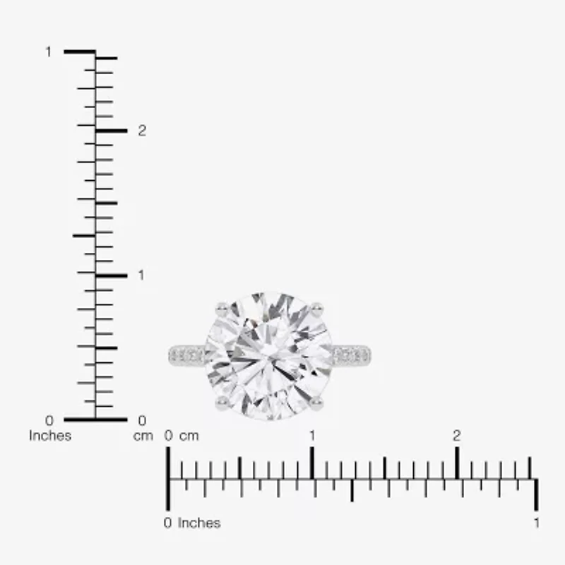 F-G /Vs2-Si1) Womens 1/2 Ct. T.W. Lab Grown White Diamond 14K Gold Round Side Stone Engagement Ring
