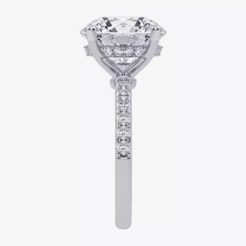 F-G /Vs2-Si1) Womens 1/2 Ct. T.W. Lab Grown White Diamond 14K Gold Round Side Stone Engagement Ring