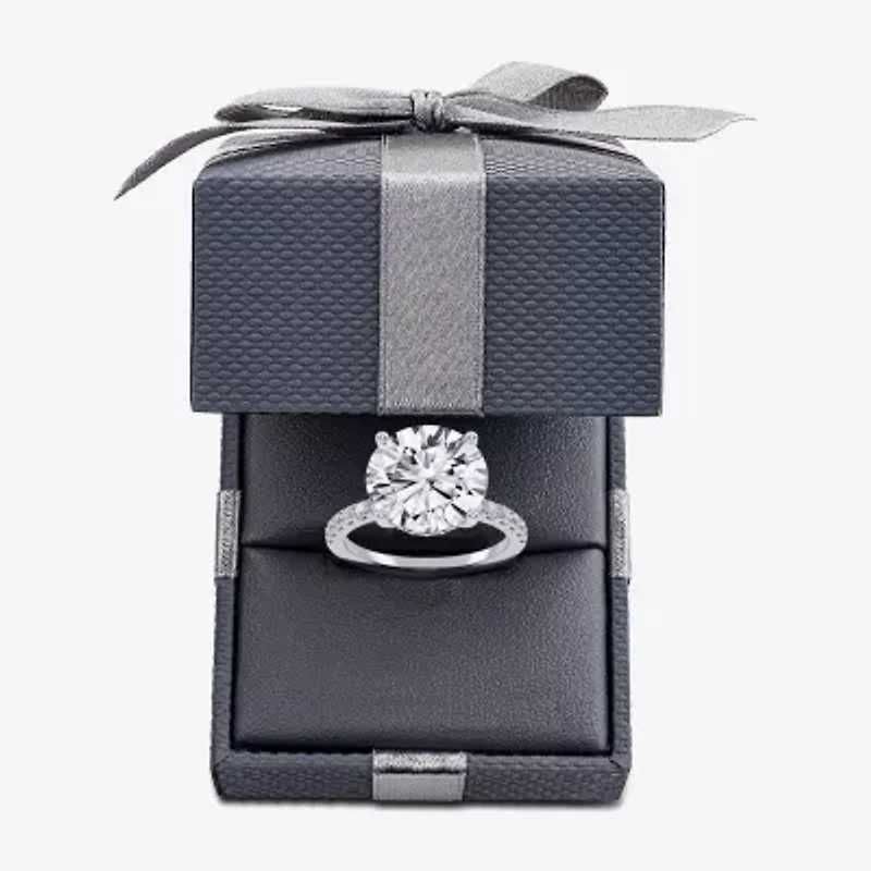 F-G /Vs2-Si1) Womens 1/2 Ct. T.W. Lab Grown White Diamond 14K Gold Round Side Stone Engagement Ring