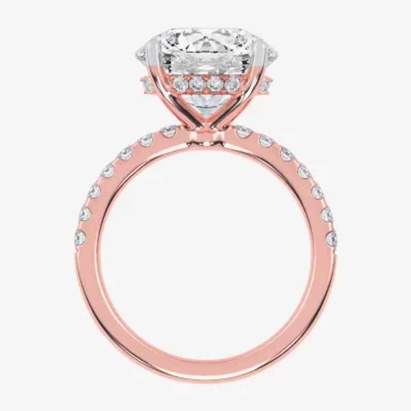 F-G /Vs2-Si1) Womens 1/2 Ct. T.W. Lab Grown White Diamond 14K Gold Round Side Stone Engagement Ring