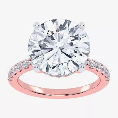 F-G /Vs2-Si1) Womens 1/2 Ct. T.W. Lab Grown White Diamond 14K Gold Round Side Stone Engagement Ring