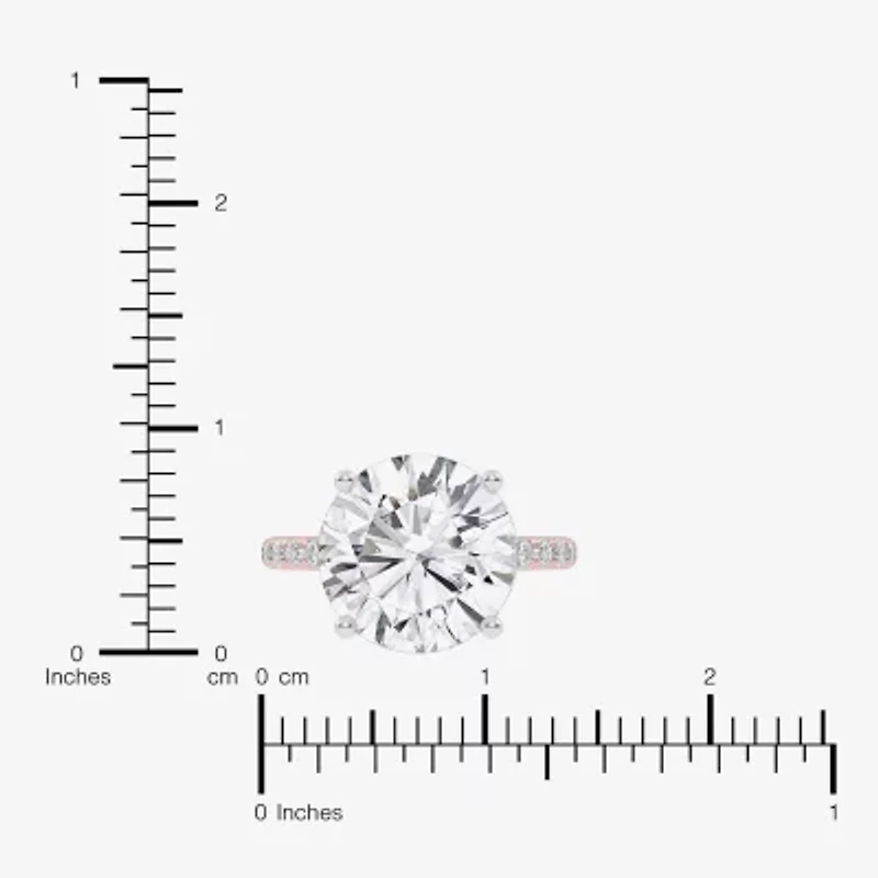 F-G /Vs2-Si1) Womens 1/2 Ct. T.W. Lab Grown White Diamond 14K Gold Round Side Stone Engagement Ring