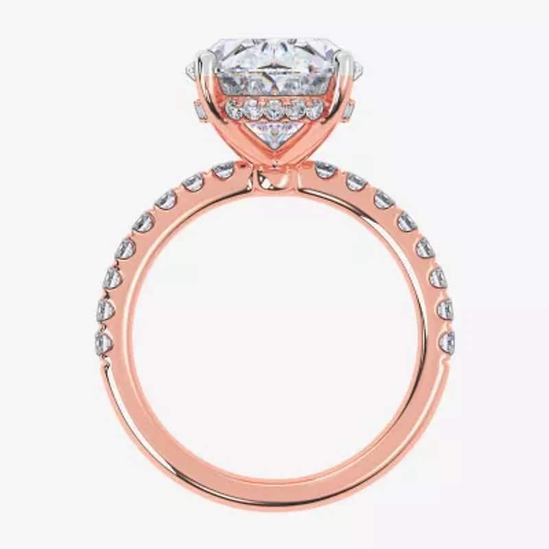 F-G /Vs2-Si1) Womens 1/2 Ct. T.W. Lab Grown White Diamond 14K Gold Oval Side Stone Engagement Ring