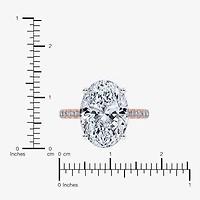 F-G /Vs2-Si1) Womens 1/2 Ct. T.W. Lab Grown White Diamond 14K Gold Oval Side Stone Engagement Ring