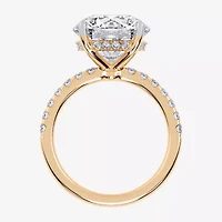 (F-G /Vs2-Si1) Womens 8 1/2 Ct. T.W. Lab Grown White Diamond 14K Gold Round Side Stone Engagement Ring