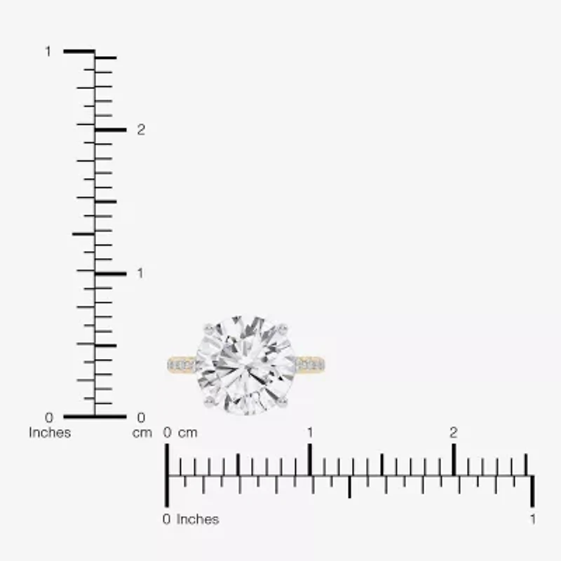 (F-G /Vs2-Si1) Womens 8 1/2 Ct. T.W. Lab Grown White Diamond 14K Gold Round Side Stone Engagement Ring