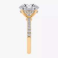 (F-G /Vs2-Si1) Womens 8 1/2 Ct. T.W. Lab Grown White Diamond 14K Gold Round Side Stone Engagement Ring