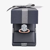 (F-G /Vs2-Si1) Womens 8 1/2 Ct. T.W. Lab Grown White Diamond 14K Gold Oval Side Stone Engagement Ring