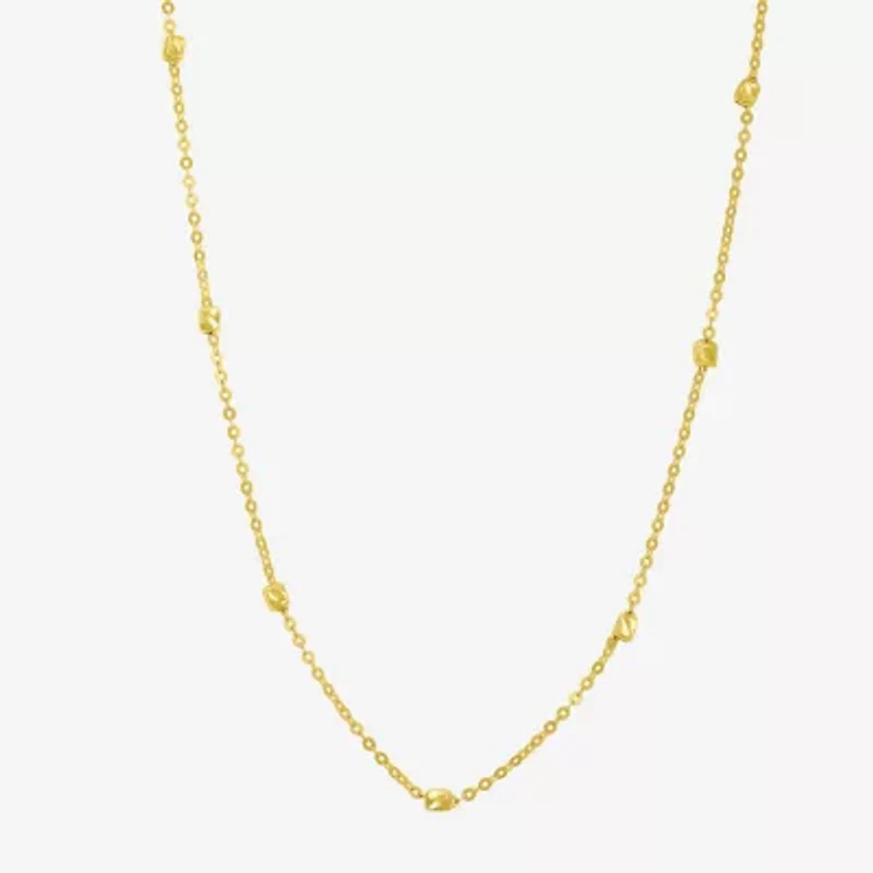 Gold Addiction Womens 10K Gold 18 Inch Link Chain Necklace