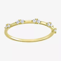 Gold Addiction Womens Cubic Zirconia 10K Gold Round Band