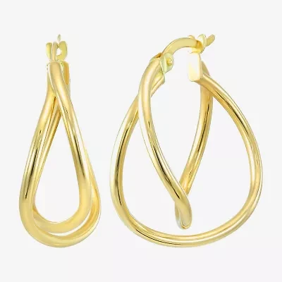 Womens 10K Gold 21mm Round Hoop Earrings