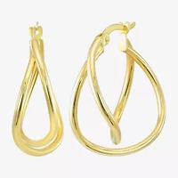 Womens 10K Gold 21mm Round Hoop Earrings