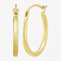 Womens 10K Gold 15mm Round Hoop Earrings