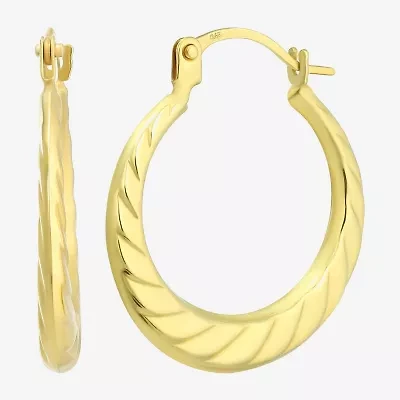 Womens 10K Gold 18mm Round Hoop Earrings