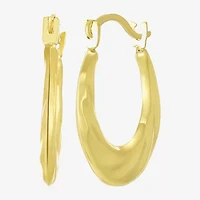 Womens 10K Gold 14.5mm Round Hoop Earrings