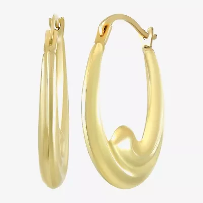 Womens 10K Gold 17.5mm Round Hoop Earrings