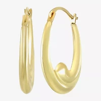 Womens 10K Gold 17.5mm Round Hoop Earrings