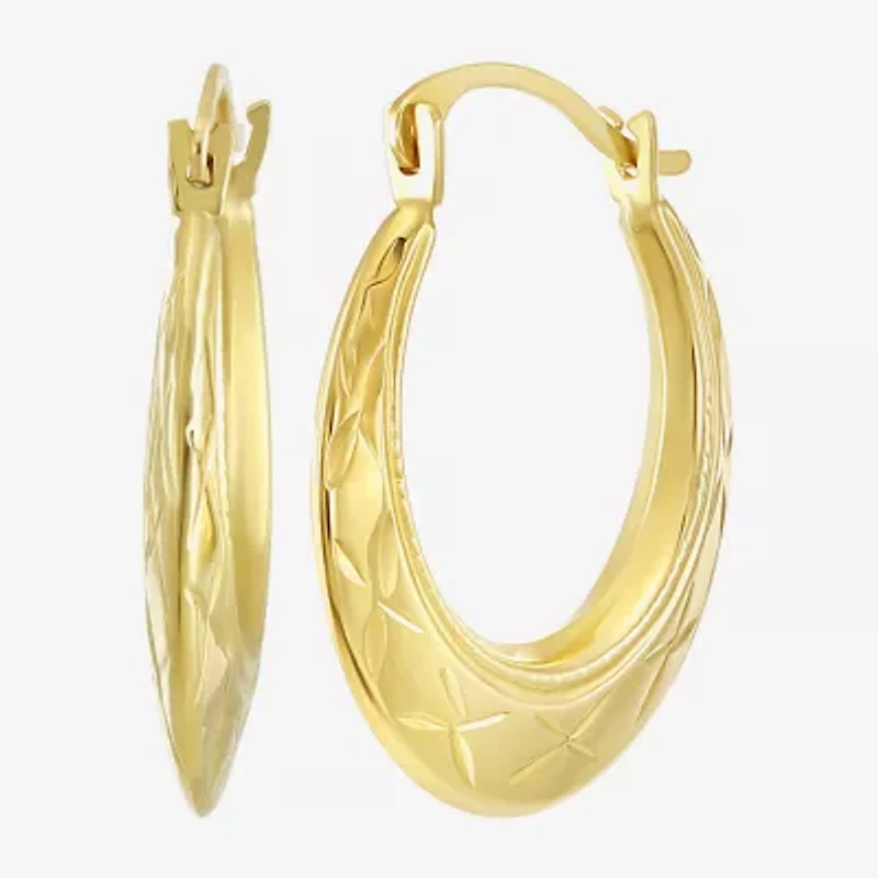 Womens 14K Gold 20mm Round Hoop Earrings