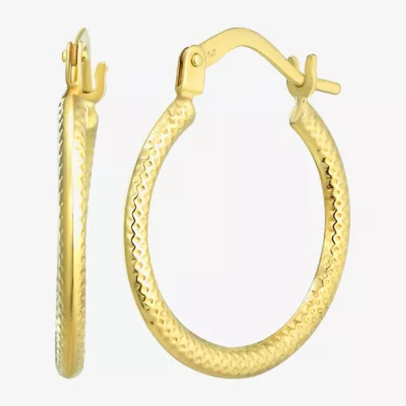 Womens 14K Gold 17.5mm Round Hoop Earrings