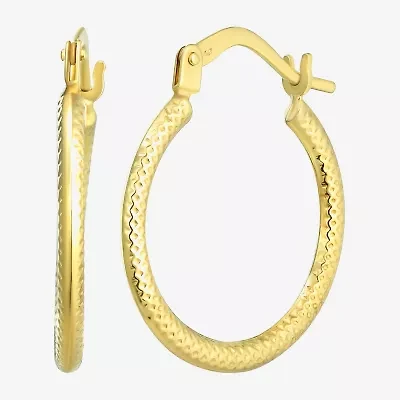 Womens 14K Gold 17.5mm Round Hoop Earrings