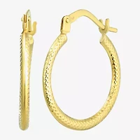Womens 14K Gold 17.5mm Round Hoop Earrings