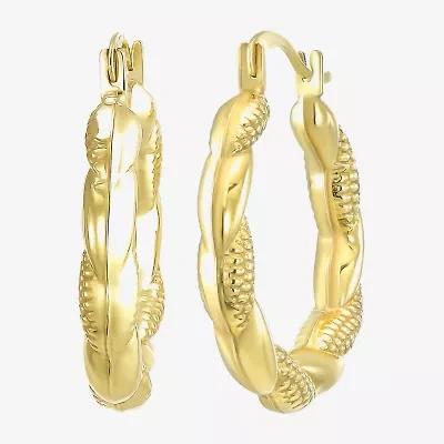 Womens 14K Gold 18mm Round Hoop Earrings