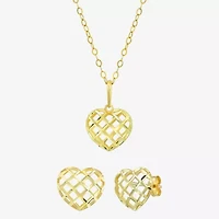 Womens 14K Gold Heart 2-pc. Jewelry Set