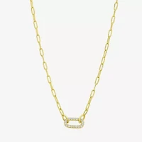 Silver Addiction Womens 14K Gold Over Silver 18 Inch Link Chain Necklace