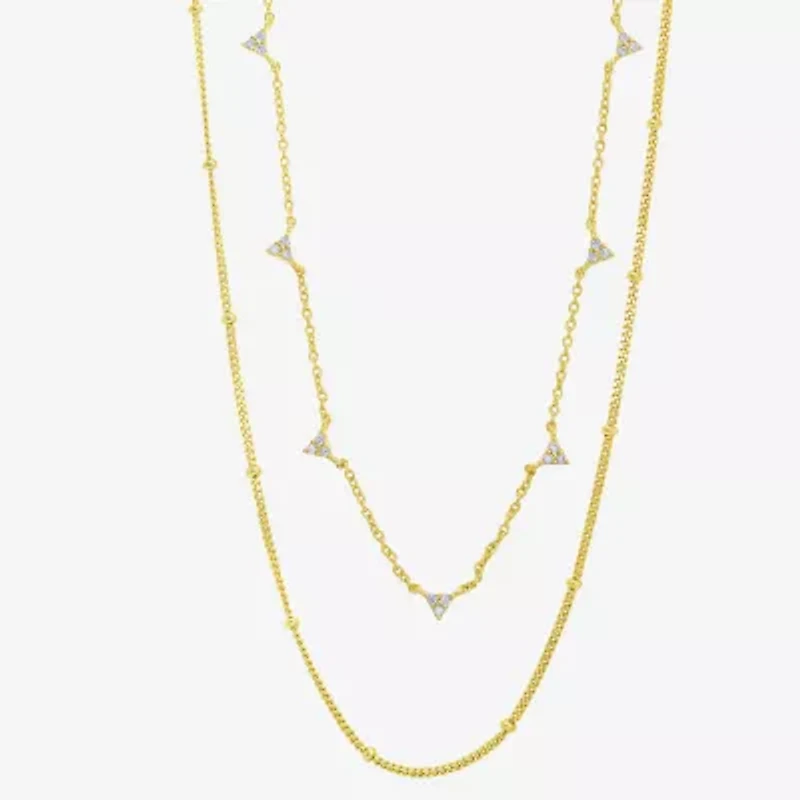 Silver Addiction Womens 14K Gold Over Silver 18 Inch Link Chain Necklace