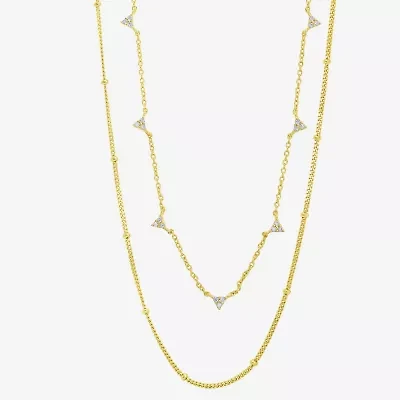 Silver Addiction Womens 14K Gold Over Silver 18 Inch Link Chain Necklace