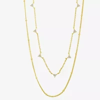 Silver Addiction Womens 14K Gold Over Silver 18 Inch Link Chain Necklace