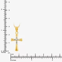 Cross (F/Vs2) Womens 1/4 CT. T.W. Lab Grown White Diamond 14K Gold Over Silver Cross 18 Inch Pendant Necklace